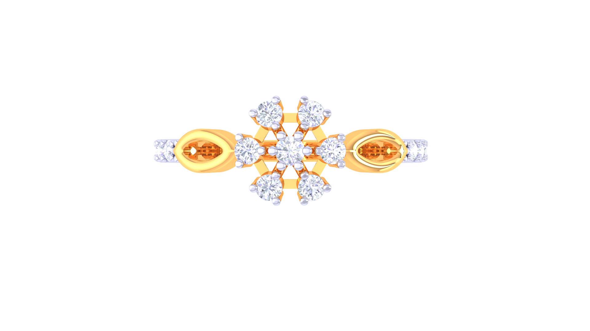 Petal Embrace Sparkle Band Ring