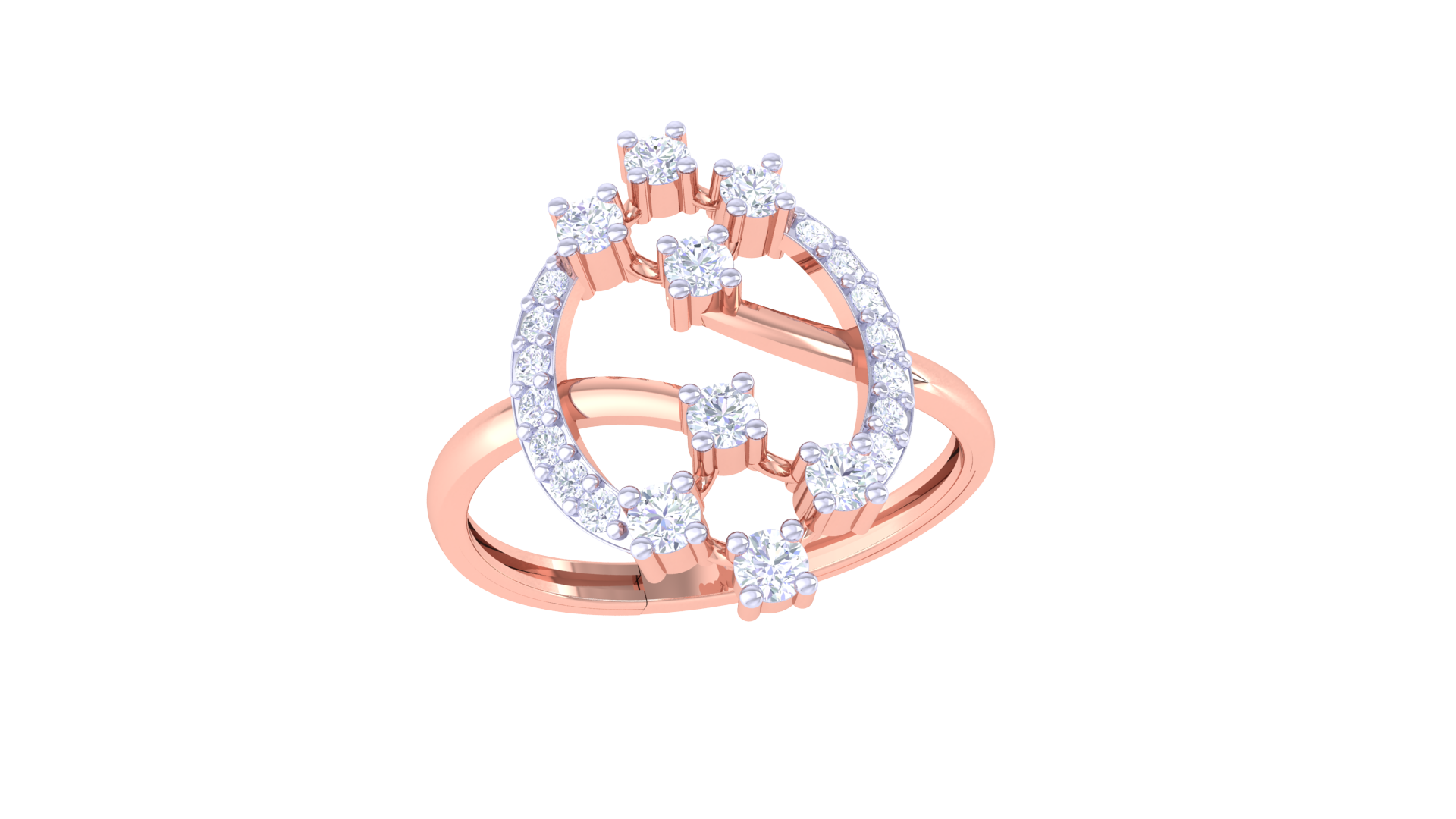 Staggered Elegance Contemporary Band Ring