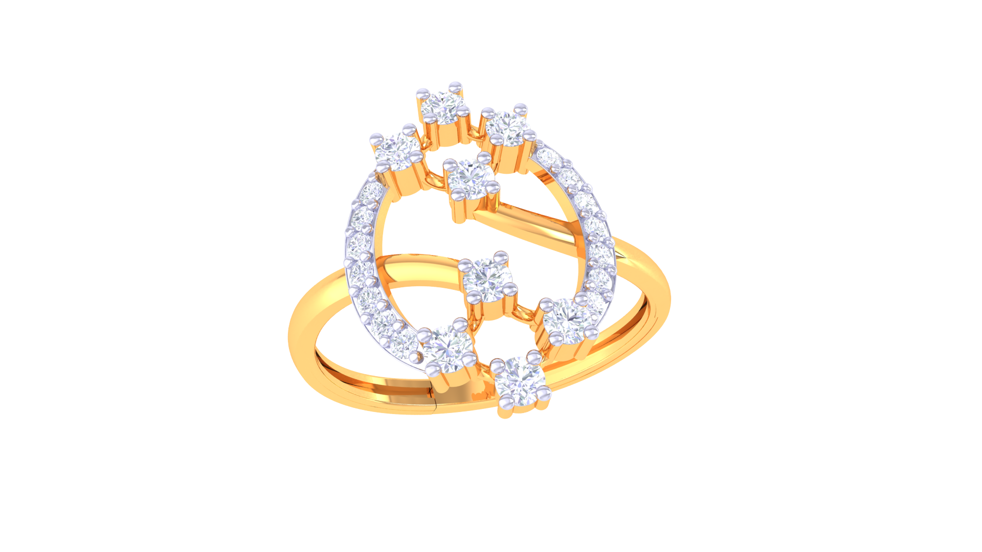 Staggered Elegance Contemporary Band Ring