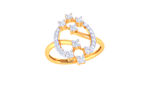 Staggered Elegance Contemporary Band Ring