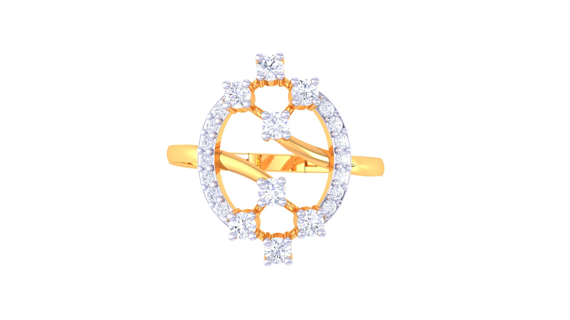 Staggered Elegance Contemporary Band Ring