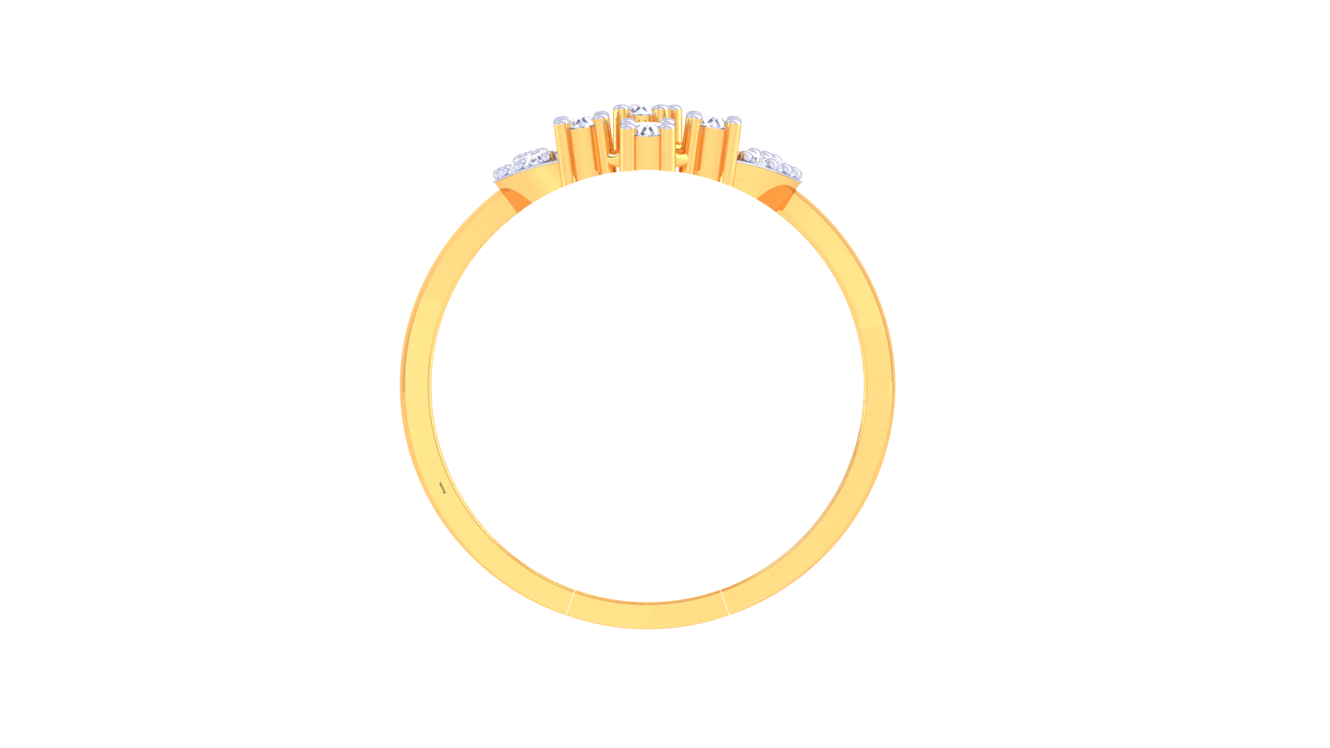 Staggered Elegance Contemporary Band Ring