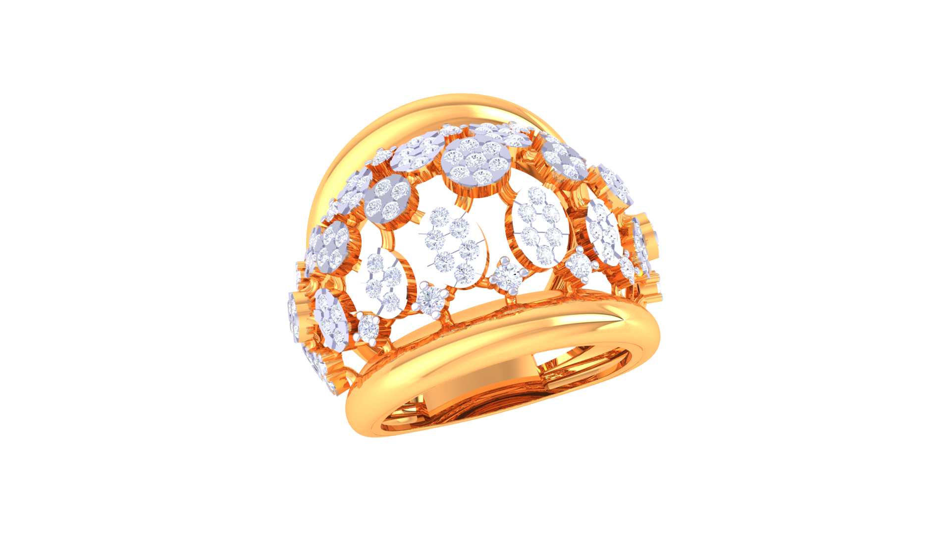 Radiant Mosaic Sparkle Statement Ring