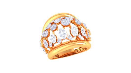 Radiant Mosaic Sparkle Statement Ring