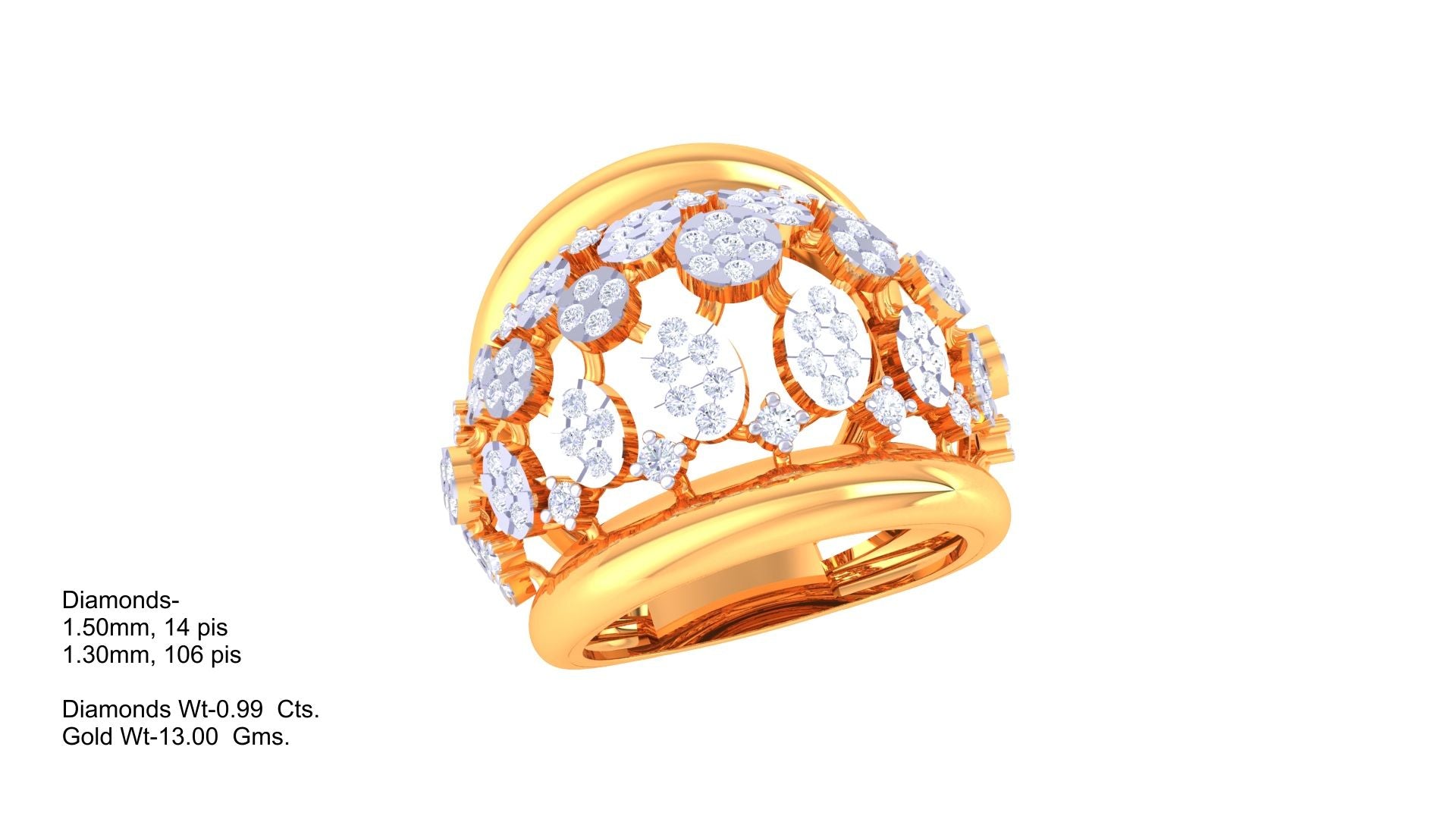 Radiant Mosaic Sparkle Statement Ring