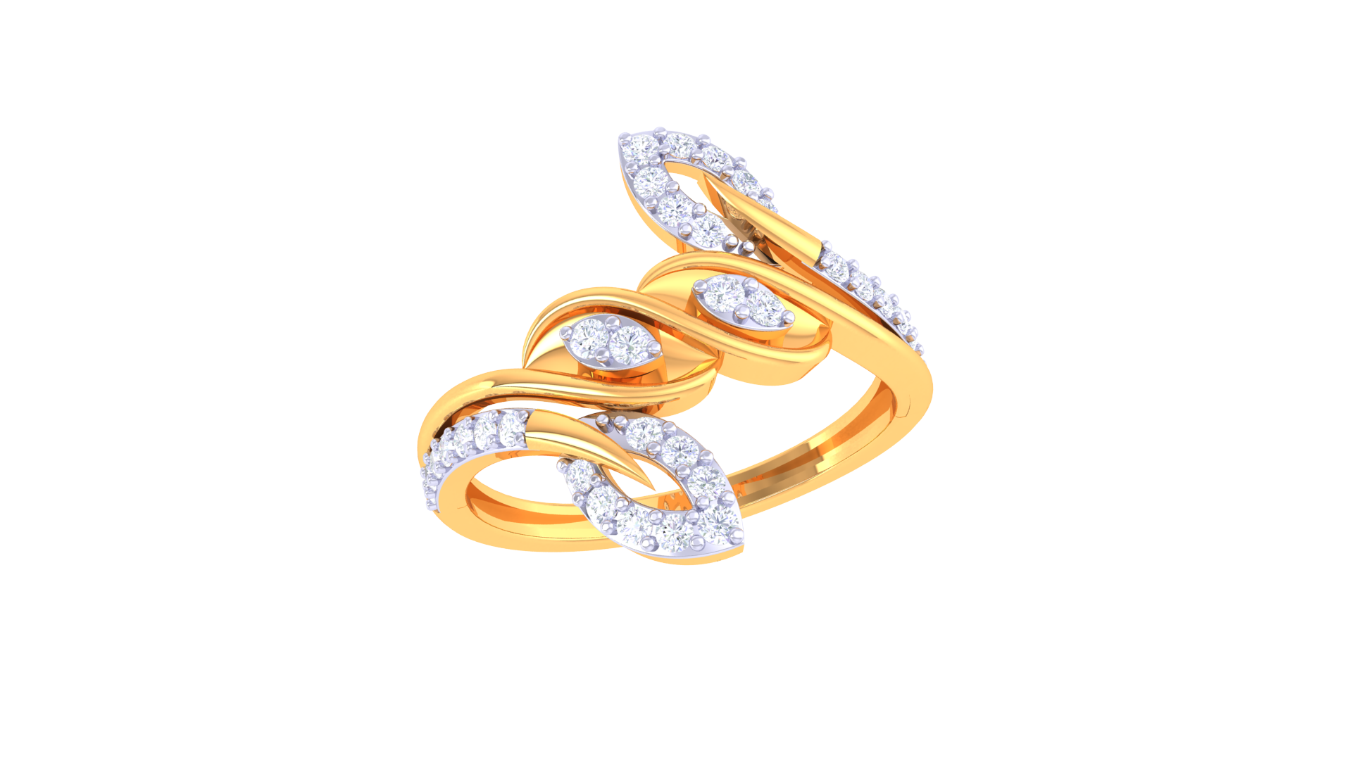 Intertwined Flow Diamond Accent Ring