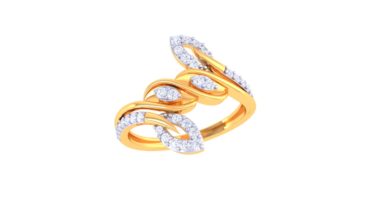 Intertwined Flow Diamond Accent Ring