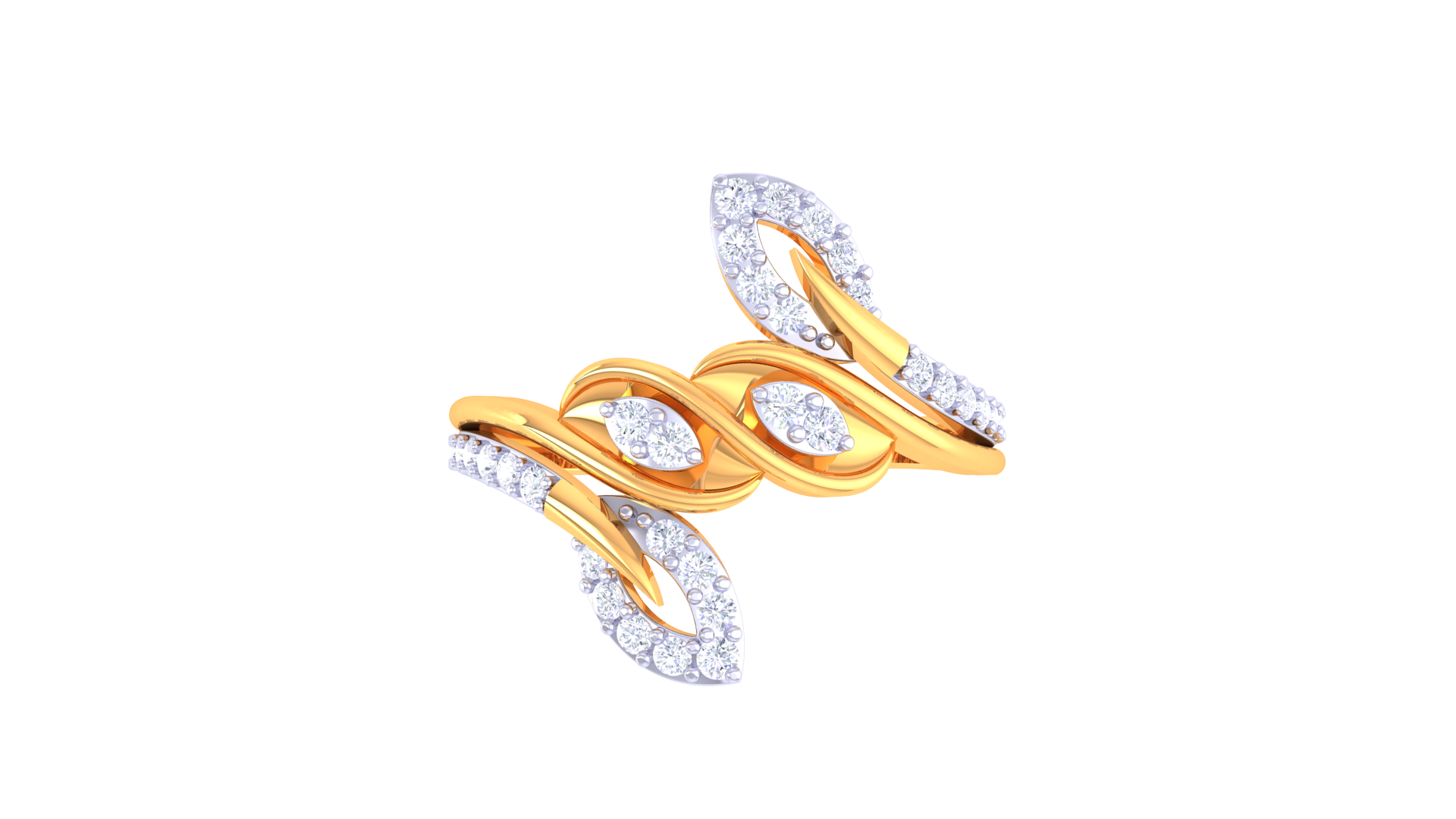 Intertwined Flow Diamond Accent Ring
