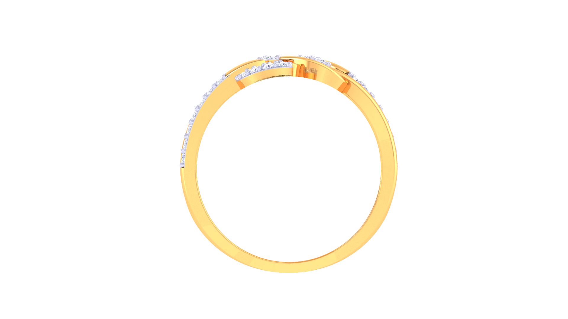 Intertwined Flow Diamond Accent Ring