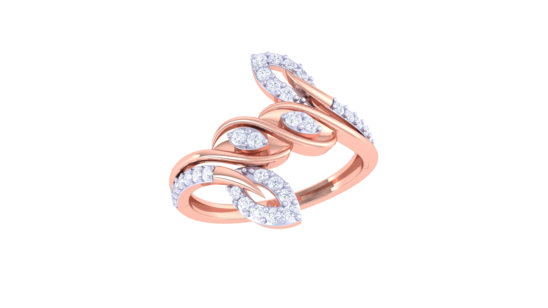 Intertwined Flow Diamond Accent Ring