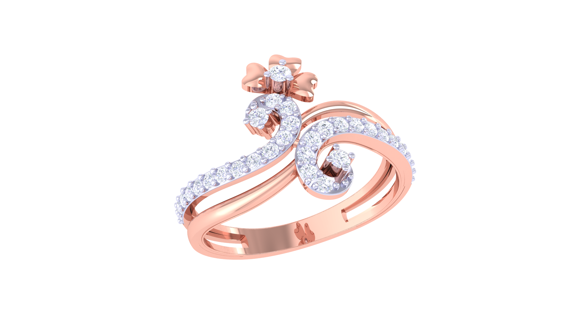 Enchanted Bloom Swirl Band Ring