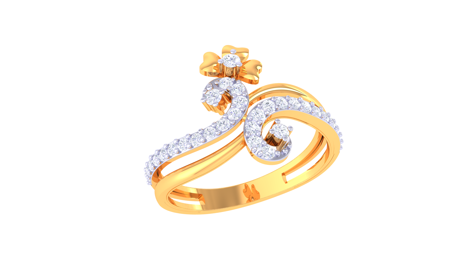 Enchanted Bloom Swirl Band Ring