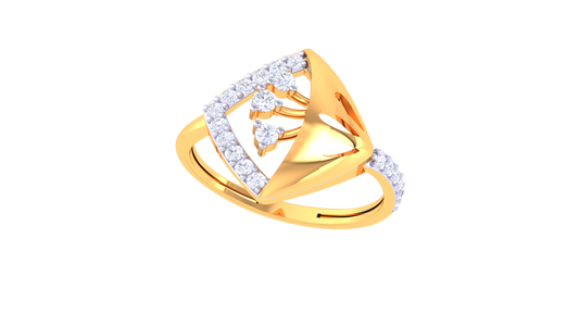 Contemporary Trine Diamond Accent Ring