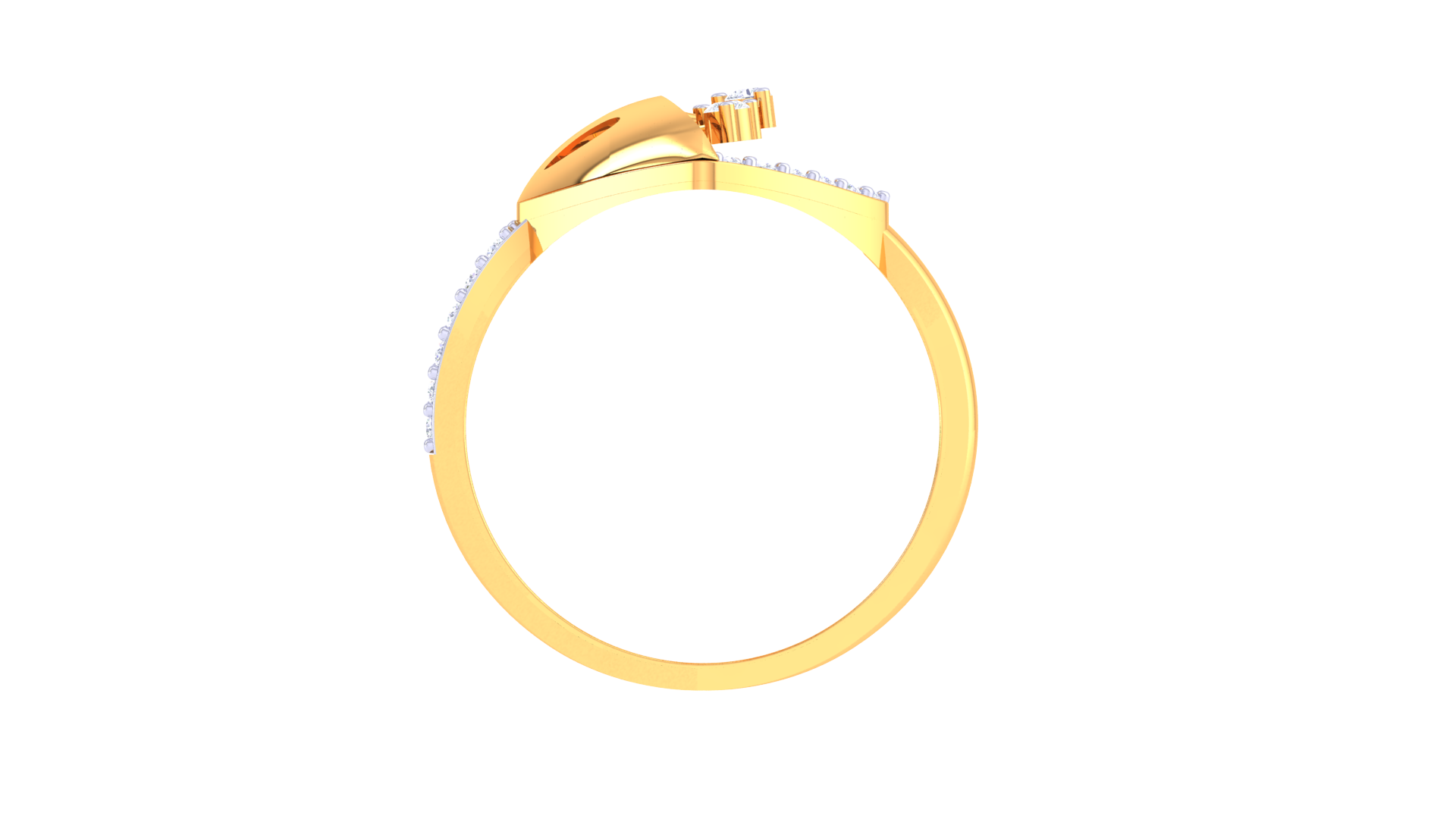 Contemporary Trine Diamond Accent Ring