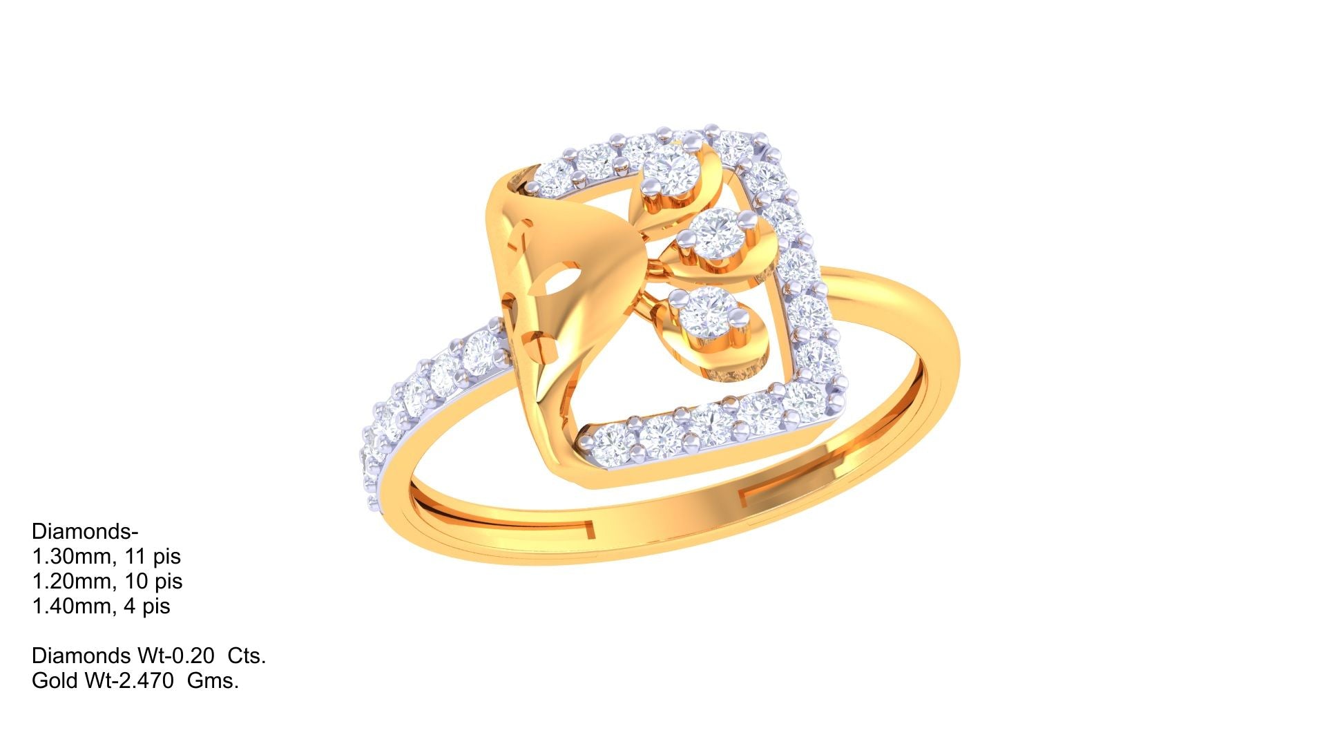 Sunlit Square Luxe Gem Ring