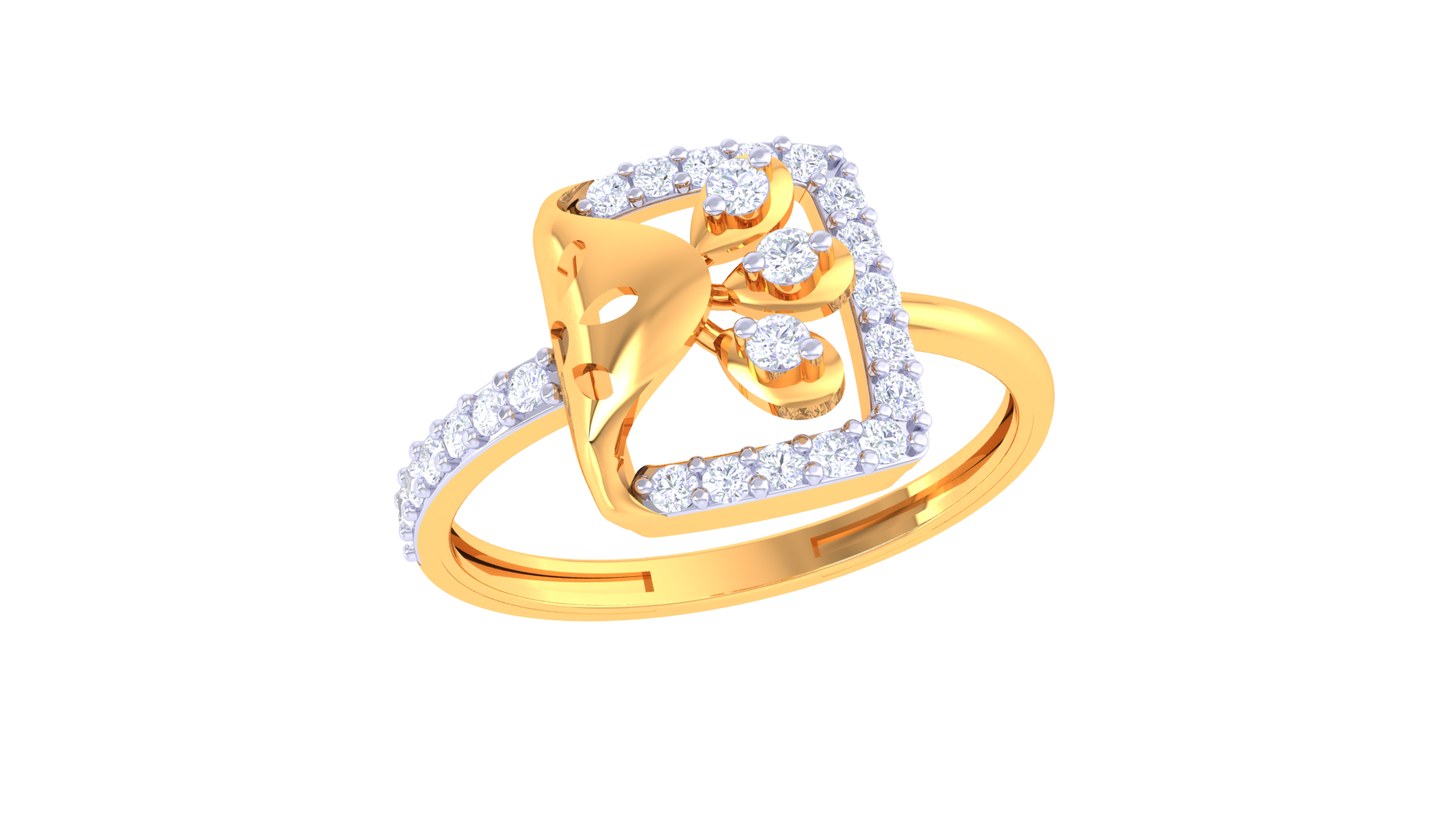 Sunlit Square Luxe Gem Ring