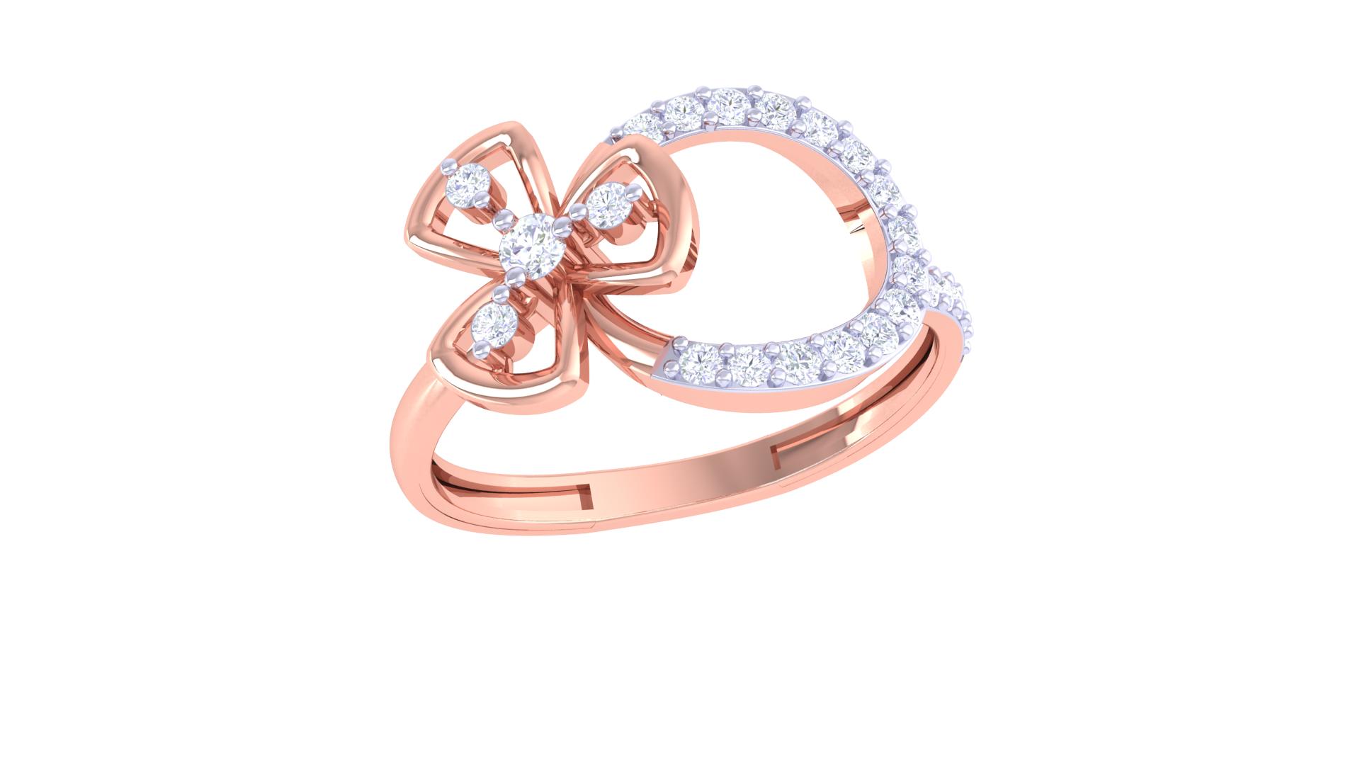 Butterfly Bloom Sparkle Band Ring