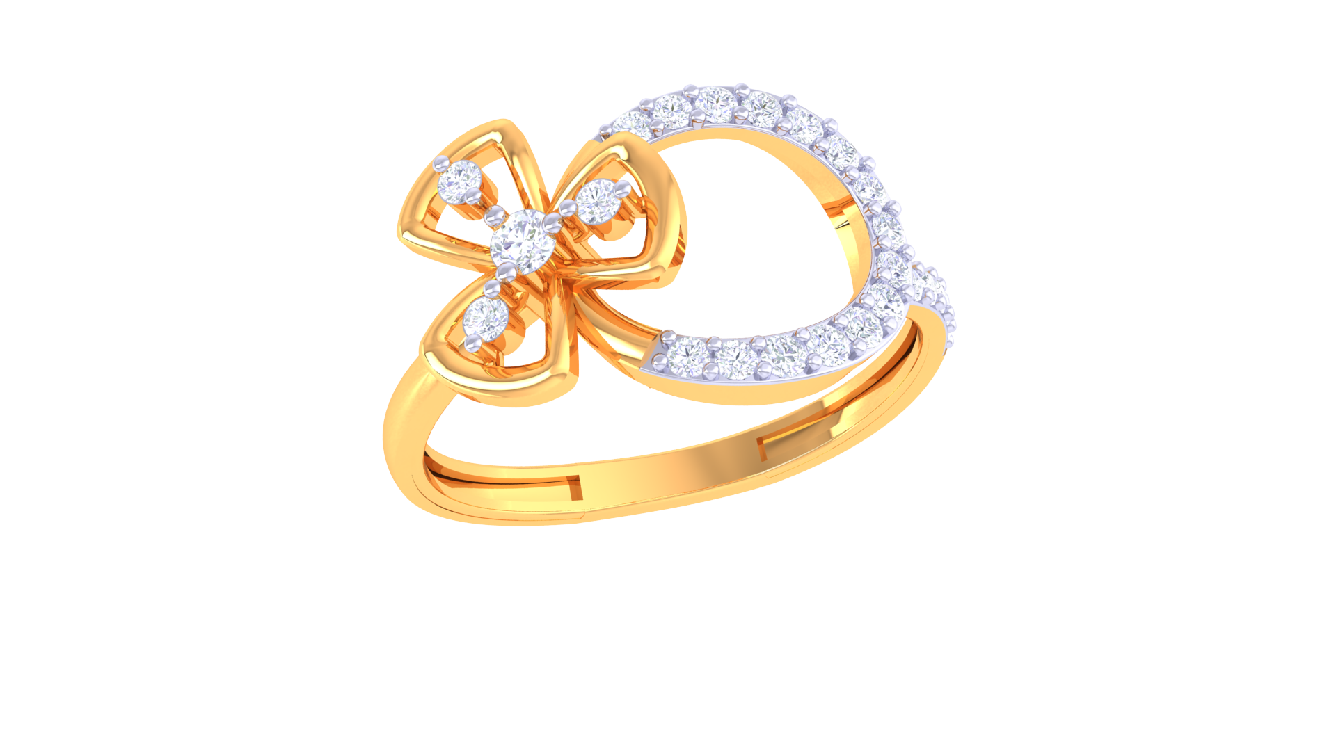 Butterfly Bloom Sparkle Band Ring