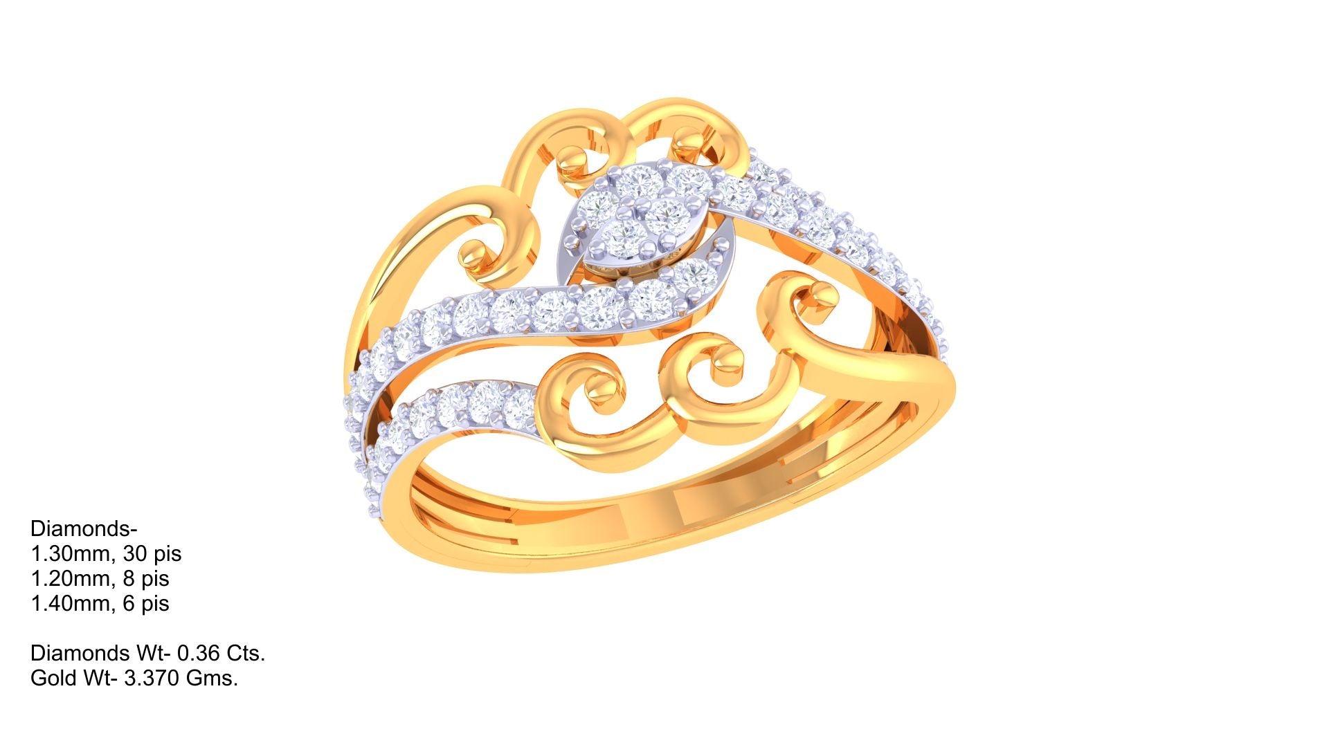 Marquise Swirl Elegance Band Ring