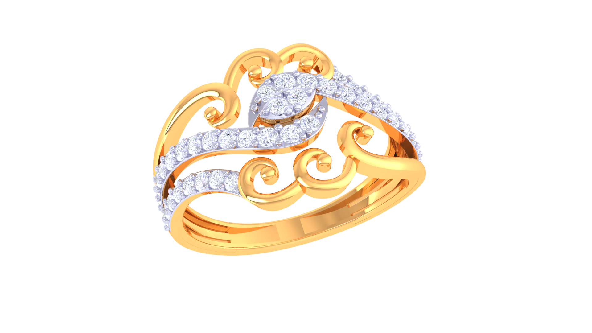 Marquise Swirl Elegance Band Ring
