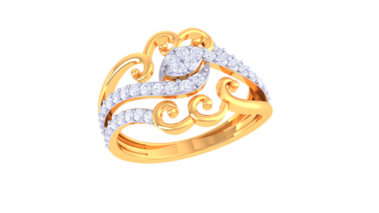 Marquise Swirl Elegance Band Ring