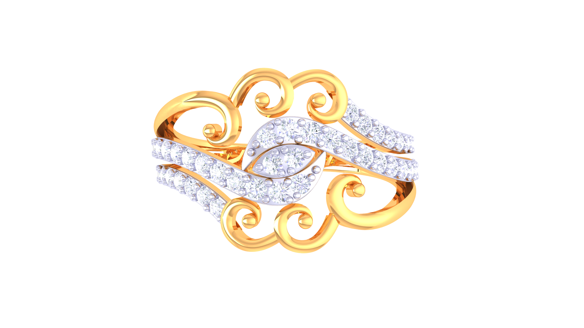 Marquise Swirl Elegance Band Ring