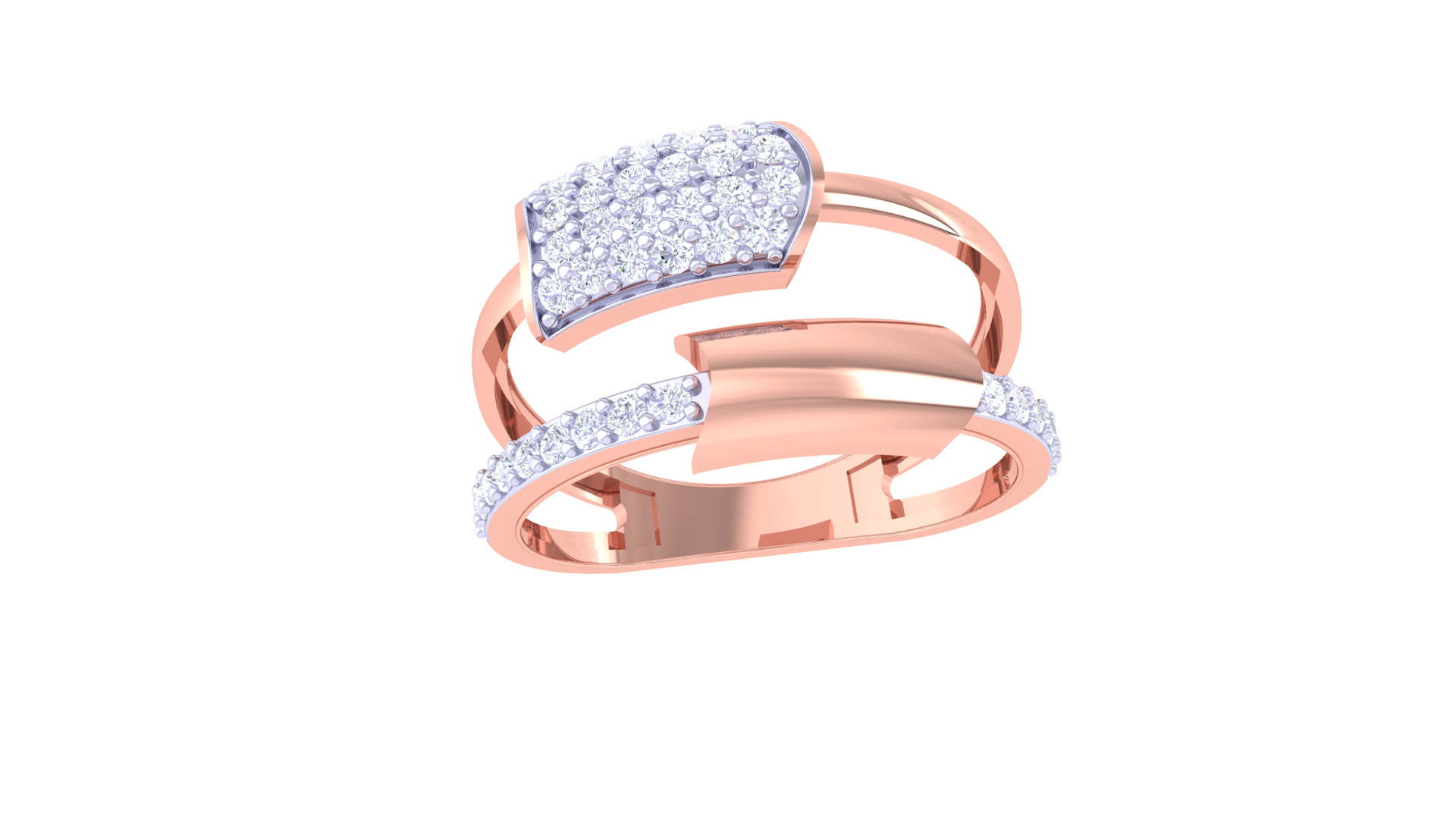 Dual Row Radiance Cluster Band Ring