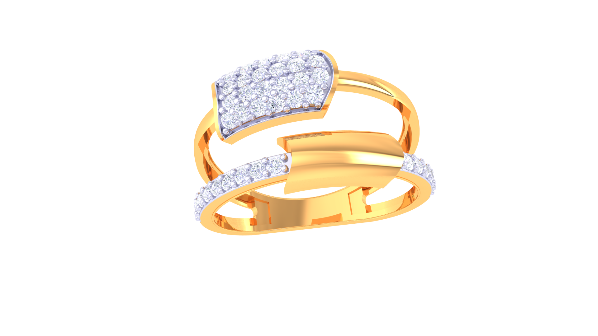 Dual Row Radiance Cluster Band Ring