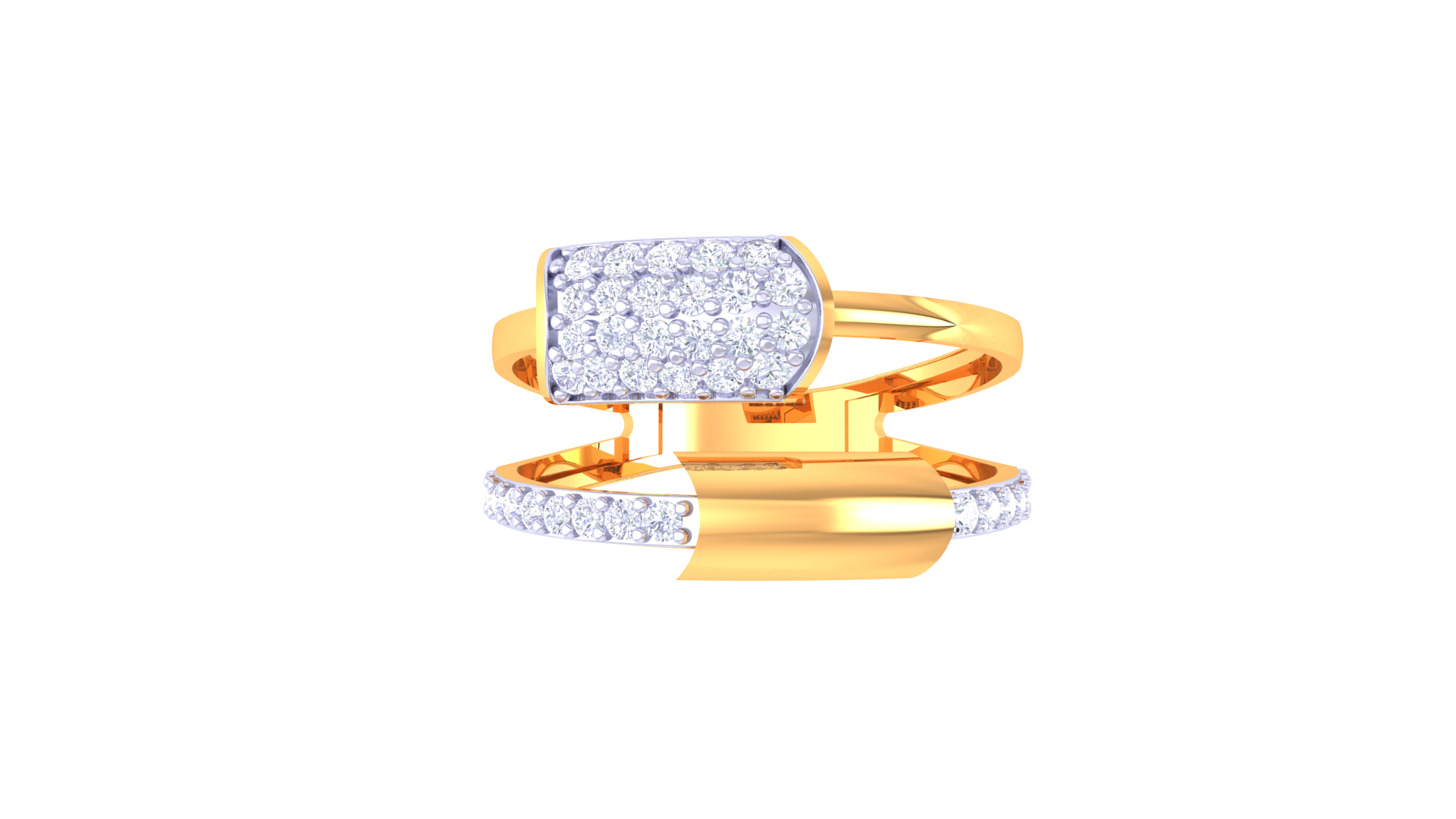 Dual Row Radiance Cluster Band Ring