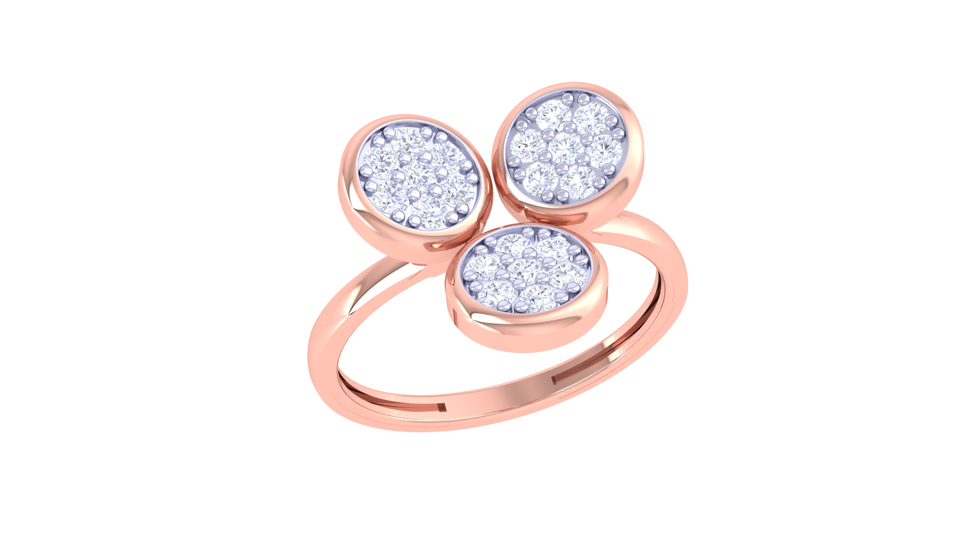 Triple Bloom Cluster Accent Ring