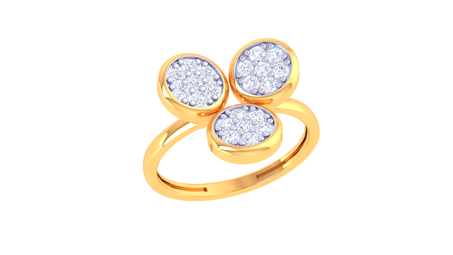 Triple Bloom Cluster Accent Ring