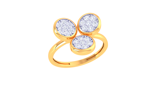 Triple Bloom Cluster Accent Ring
