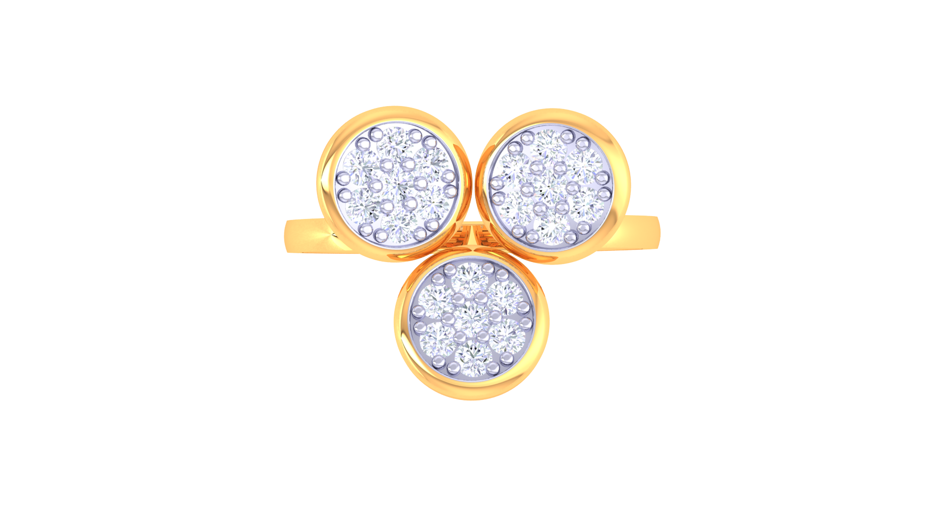 Triple Bloom Cluster Accent Ring