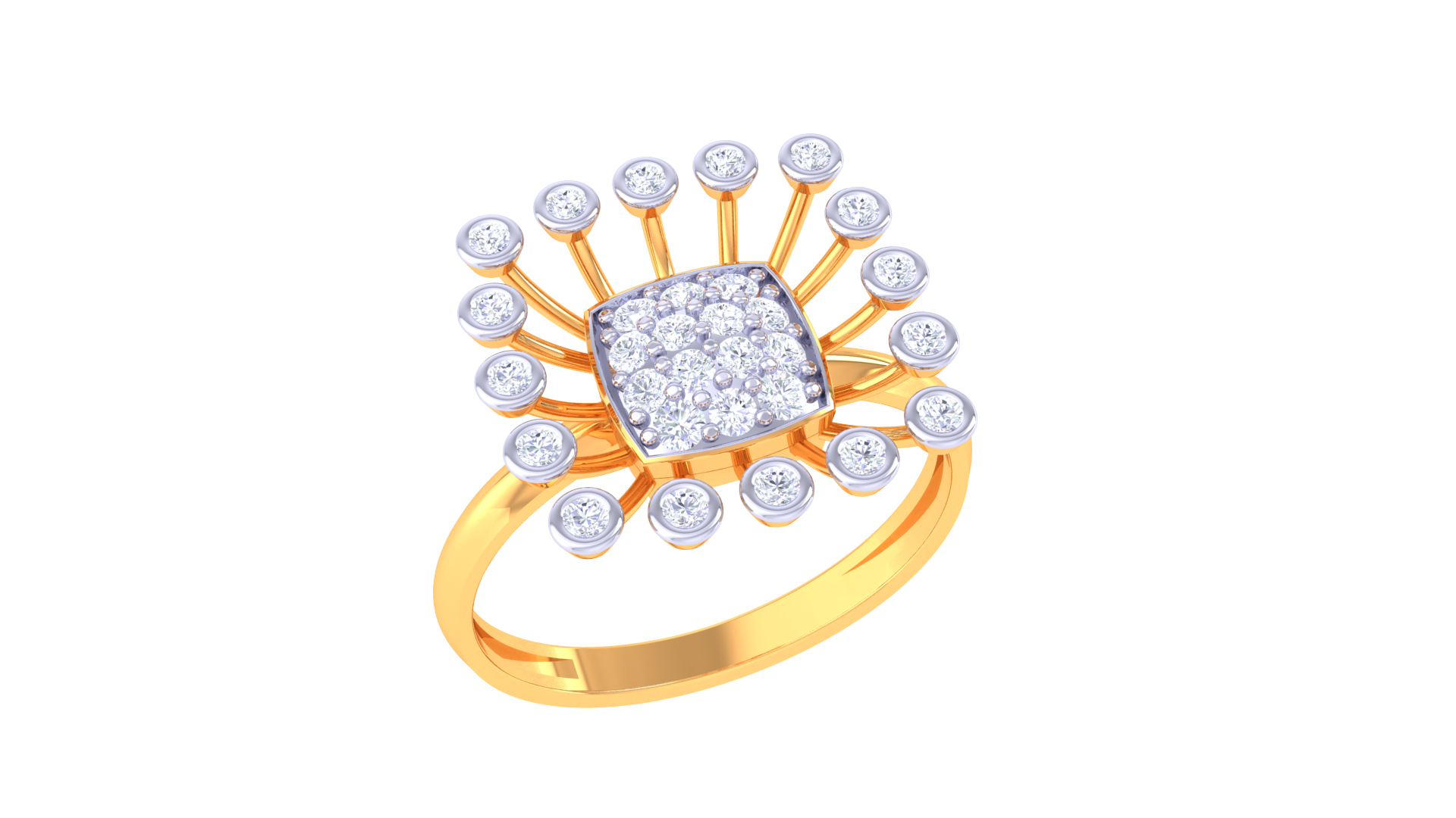 Sunburst Cluster Radiance Band Ring