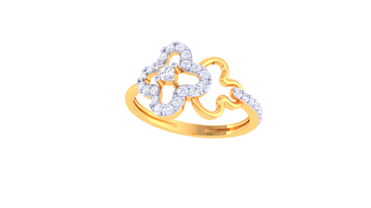 Openwork Floral Sparkle Band Ring