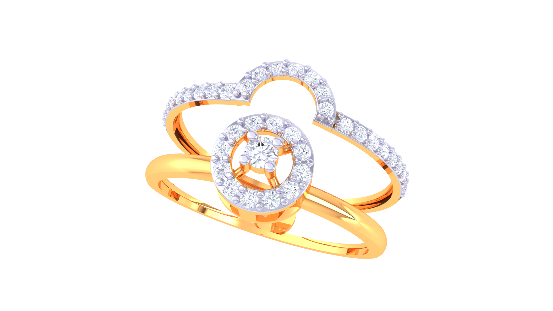 Celestial Circle Double Shank Ring