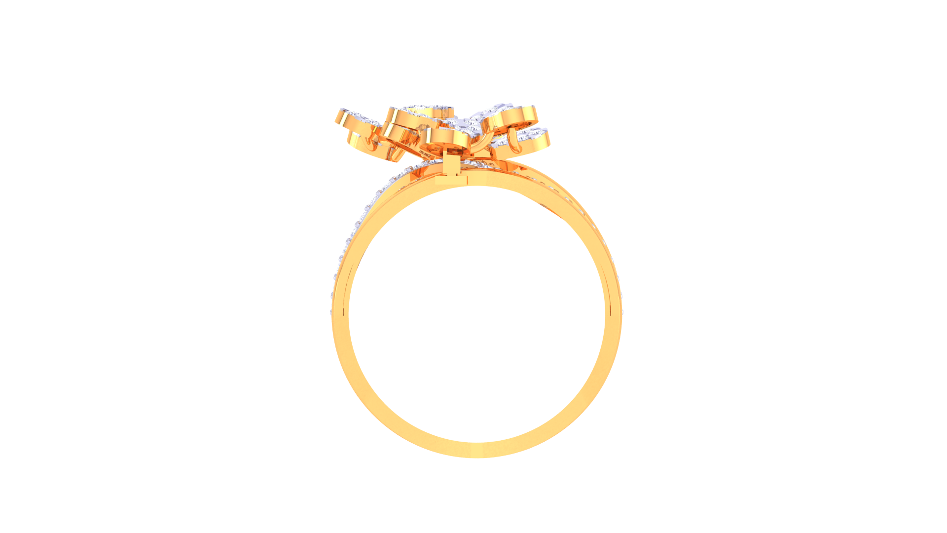 Floral Cascade Layered Band Ring