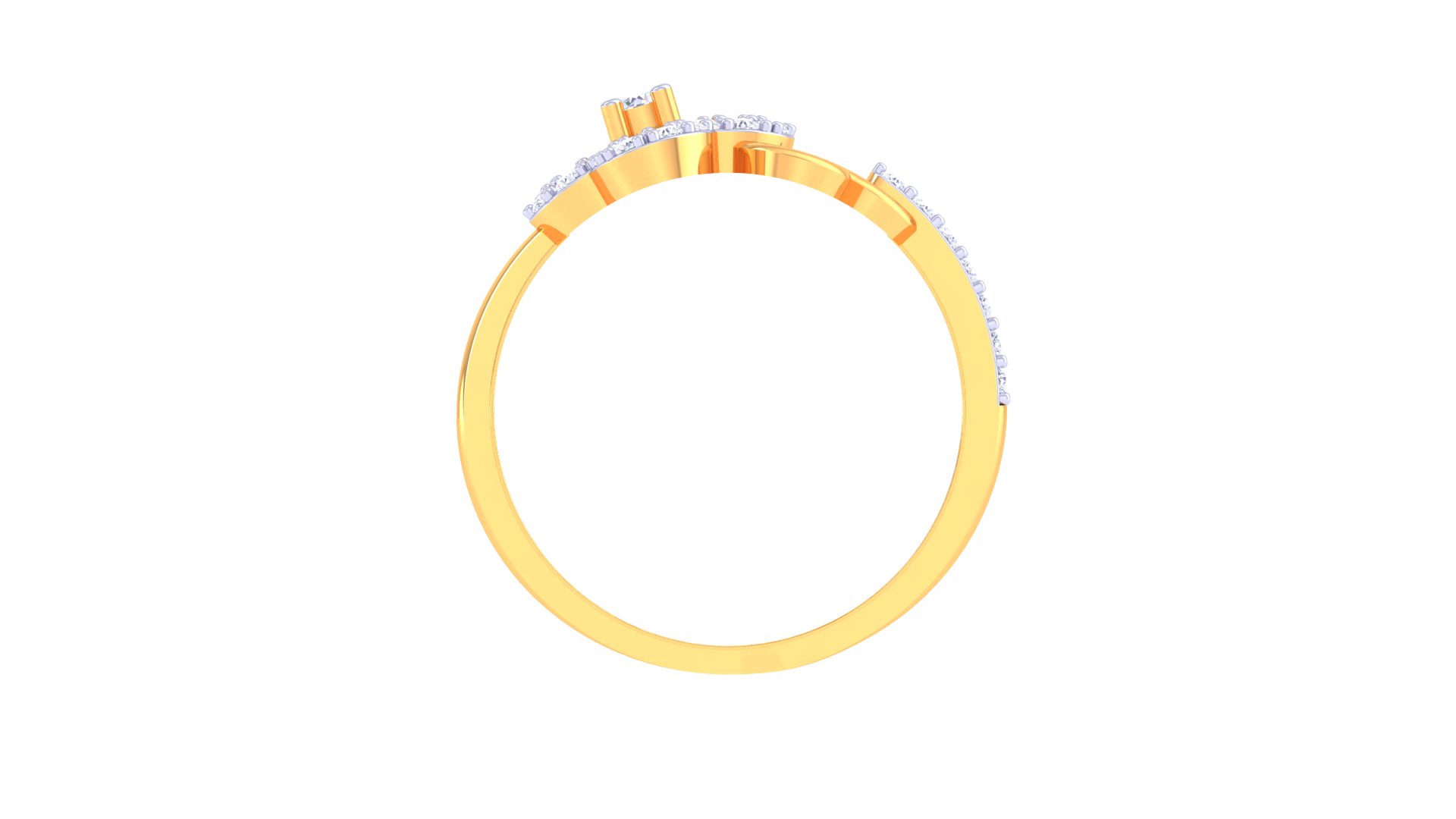 Openwork Floral Sparkle Band Ring
