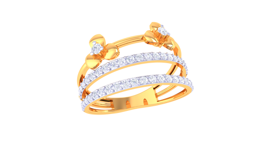 Diamond Blossom Modern Stack Ring