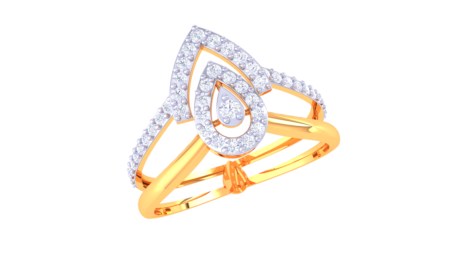 Teardrop Radiance Halo Band Ring