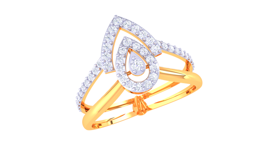 Teardrop Radiance Halo Band Ring