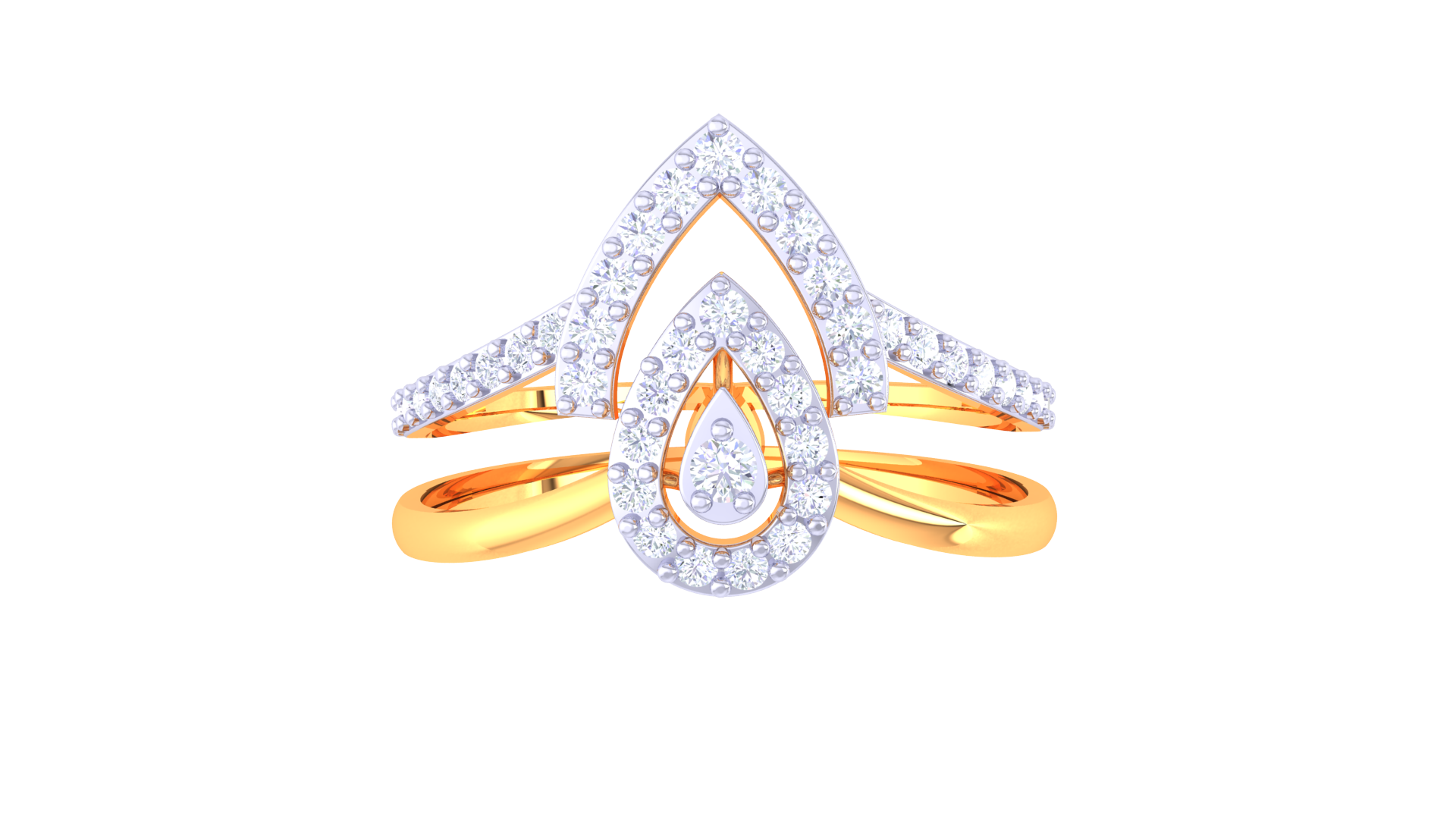 Teardrop Radiance Halo Band Ring