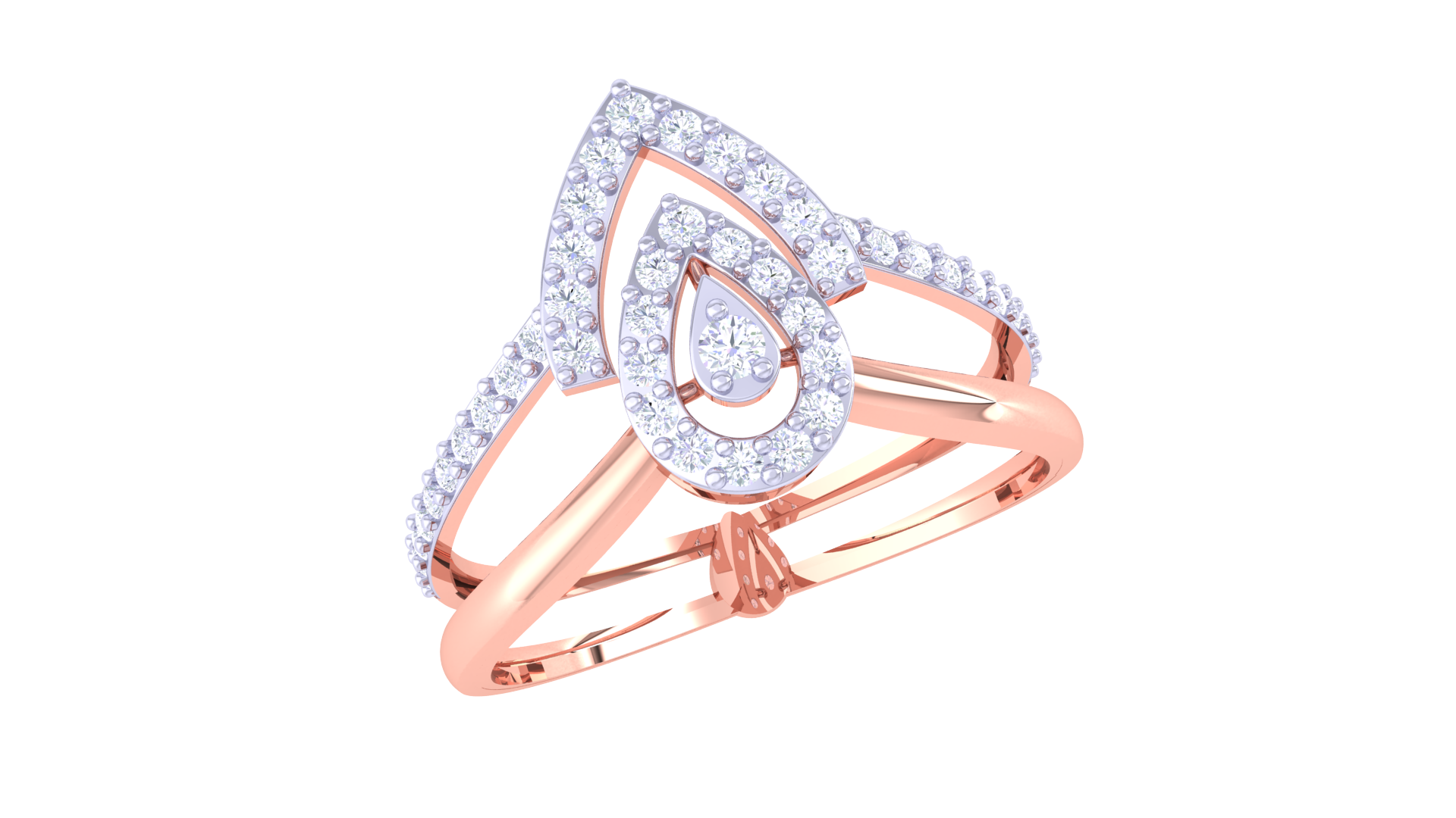 Teardrop Radiance Halo Band Ring