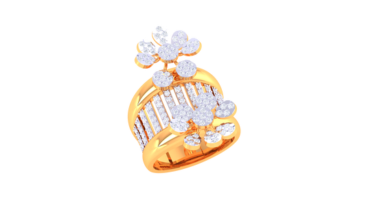 Radiant Bouquet Geometric Band Ring