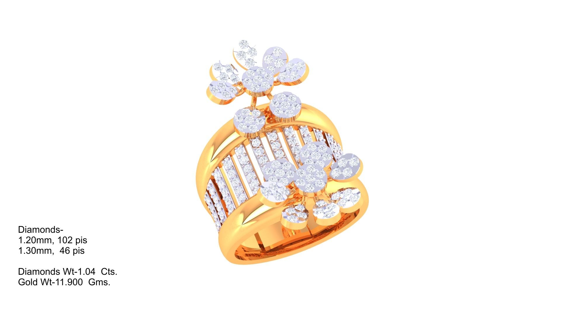 Radiant Bouquet Geometric Band Ring