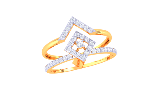 Geometric Radiance Diamond Accent Ring