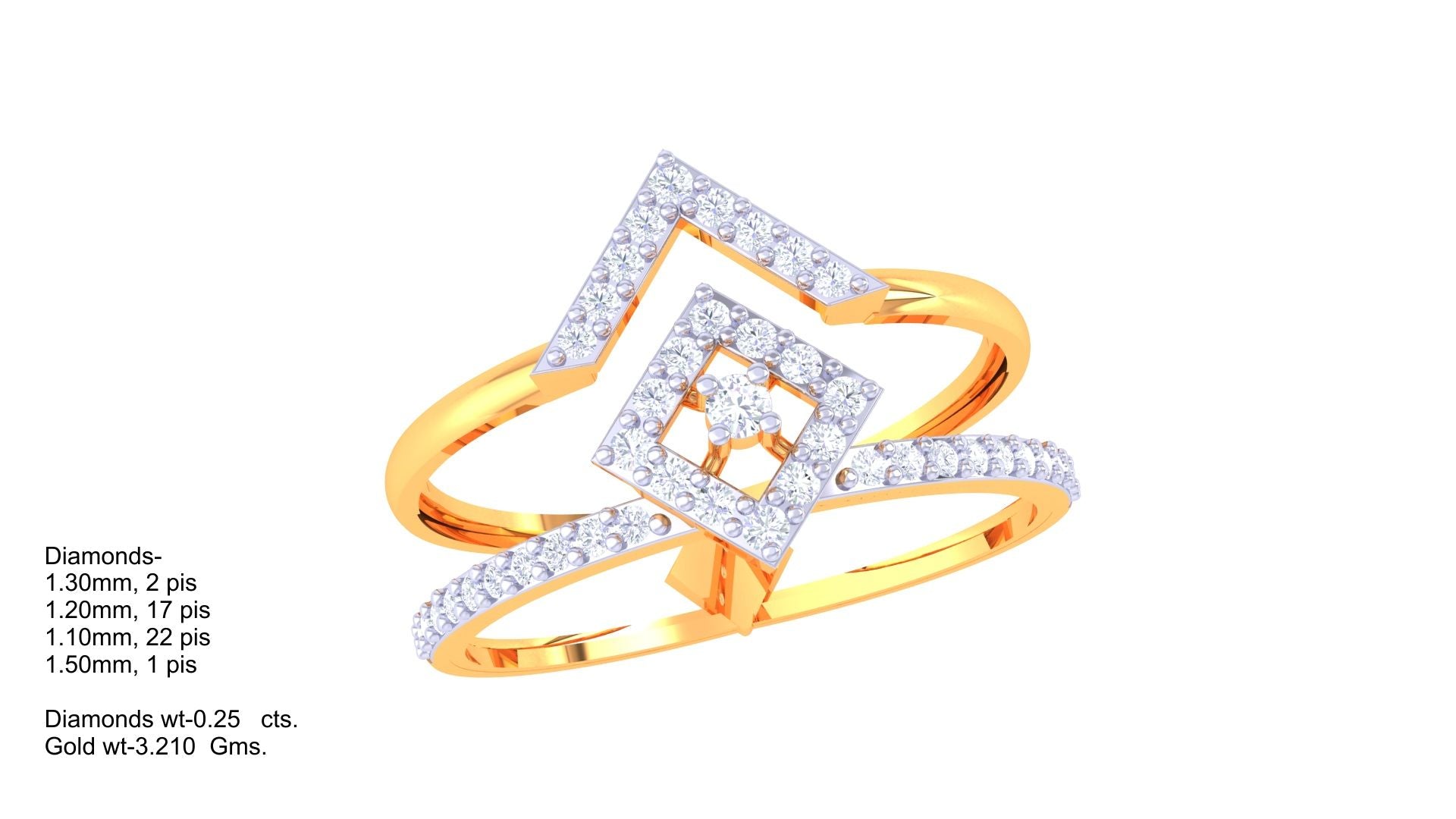 Geometric Radiance Diamond Accent Ring