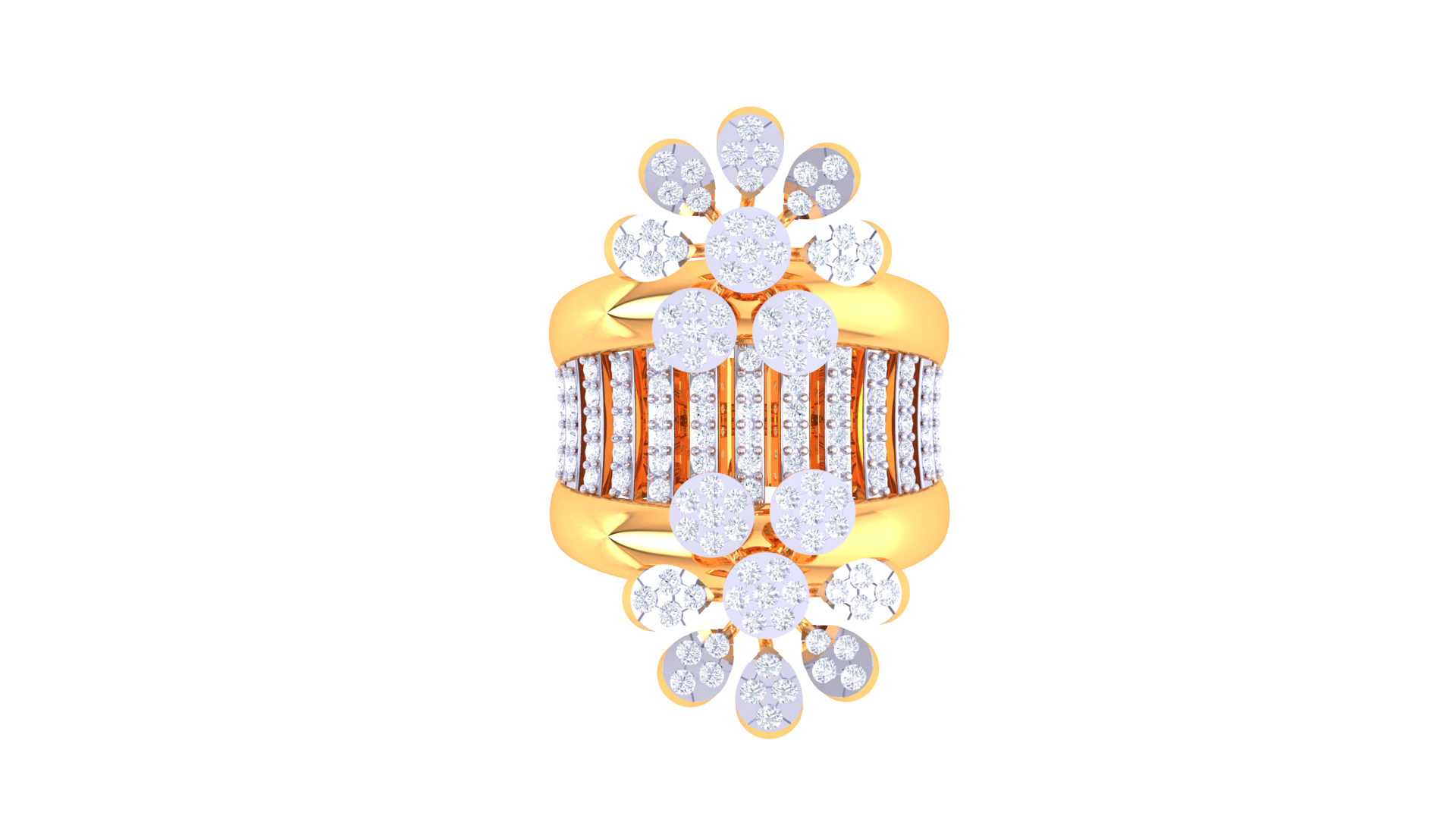 Radiant Bouquet Geometric Band Ring