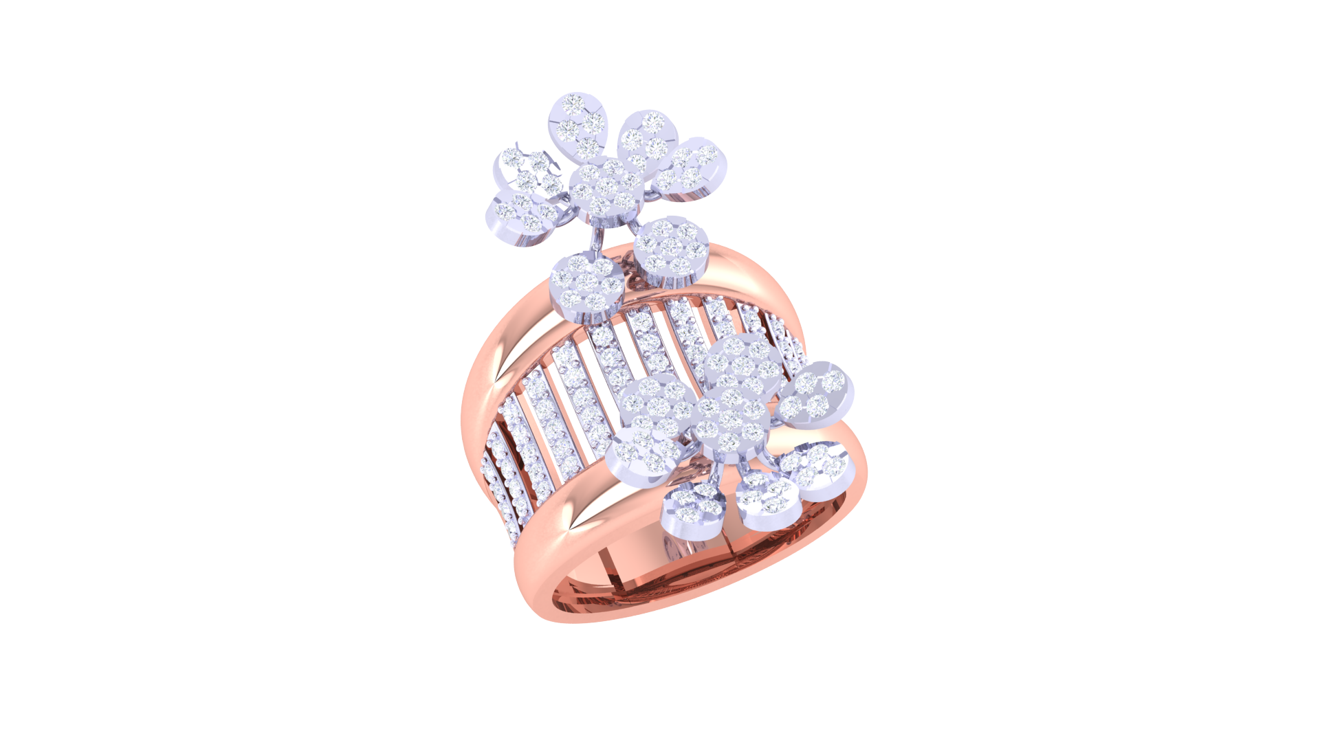 Radiant Bouquet Geometric Band Ring