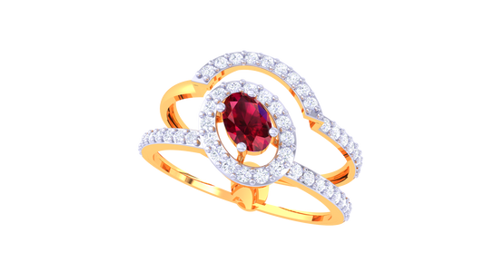 Ruby Embrace Halo Designer Ring